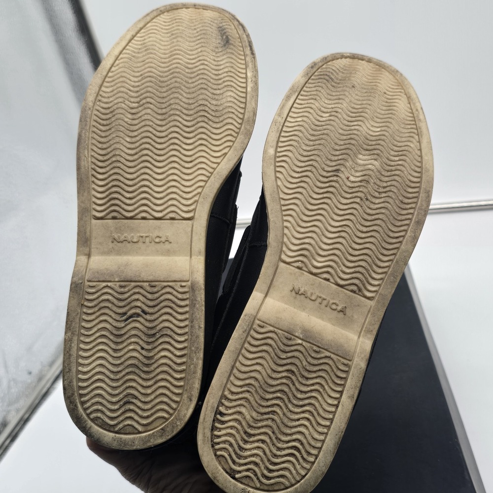 Nautica Boat Shoes Men Size 9.5 Navy Blue Tan Stitching Nueltin Comfort Lace Up - Picture 9 of 9